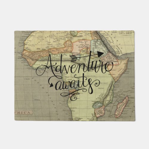 Adventure Awaits Old World Map Doormat