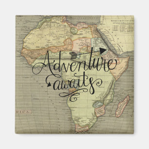 Adventure Awaits Old World Map Magnet