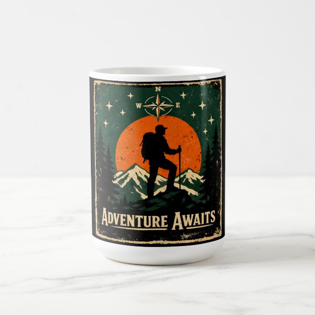 Adventure Awaits – Outdoor Exploration Hiker Coffee Mug (Center)