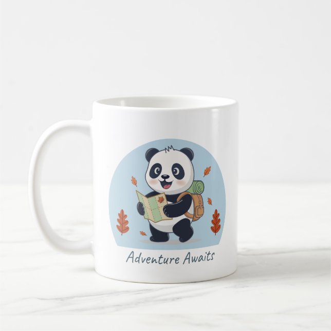 Adventure Awaits Panda Coffee Mug (Left)