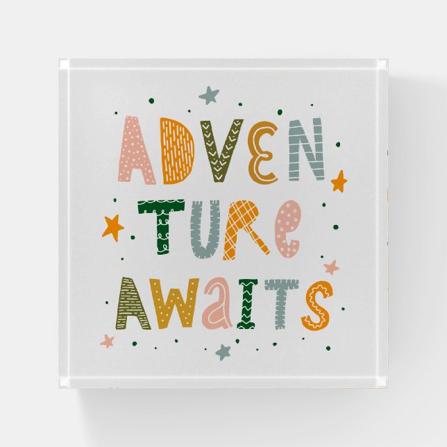 Adventure Awaits Paperweight (Front)