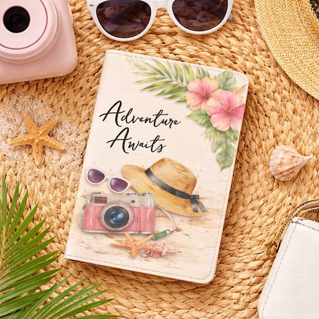 Adventure Awaits Passport Holder – Floral Design (Creator Uploaded)
