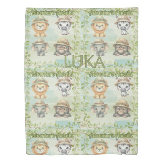 Adventure Awaits Personalize Safari Woodlands Baby Duvet Cover