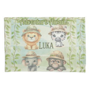 Adventure Awaits Personalize Safari Woodlands Pillow Case