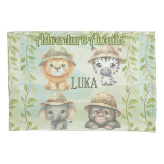 Adventure Awaits Personalize Safari Woodlands Pillow Case
