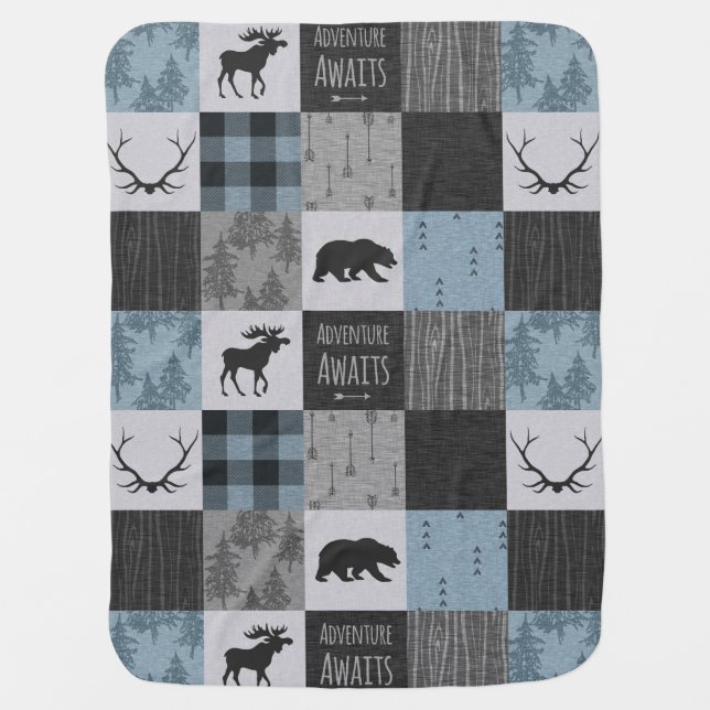 Adventure Awaits Personalized Baby Blanket (Front)