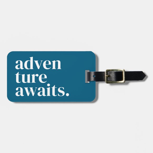 Adventure Awaits Personalized Luggage Tag (Front Horizontal)