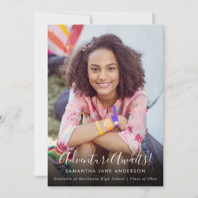 Adventure Awaits | Photo Graduation Announcement (Front)