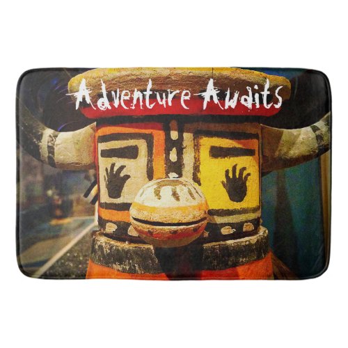 Adventure Awaits Quote Kachina Doll Photo Cute Bathroom Mat