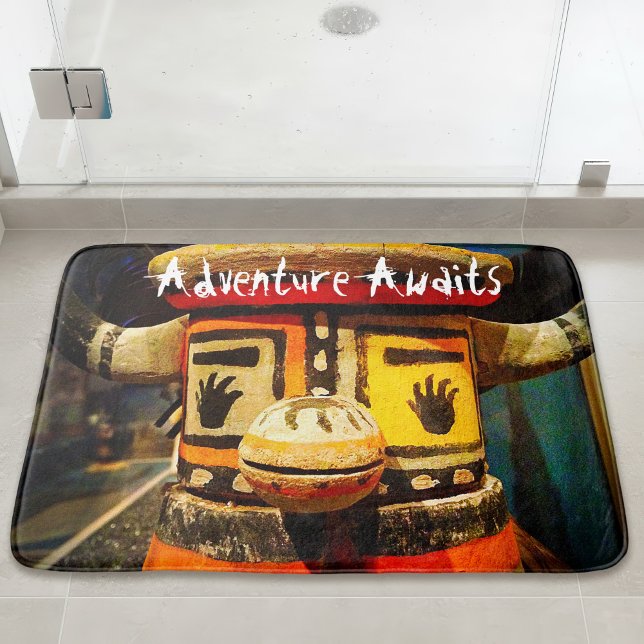 Adventure Awaits Quote Kachina Doll Photography Bathroom Mat (Creator Uploaded)