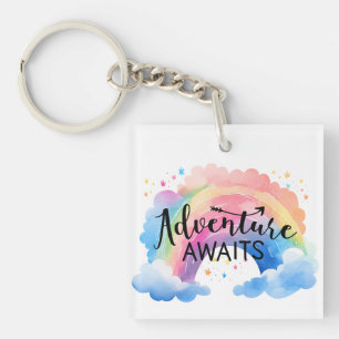 Adventure Awaits Rainbow Keychain