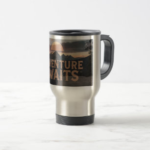 Adventure Awaits – Rugged Mountain Yeti Tumbler Travel Mug