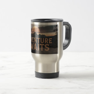 Adventure Awaits – Rugged Mountain Yeti Tumbler Travel Mug