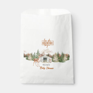 Adventure Awaits Rust Orange Mountain Baby Shower Favor Bag