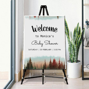 Adventure Awaits Rustic Forest Baby Shower Foam Board