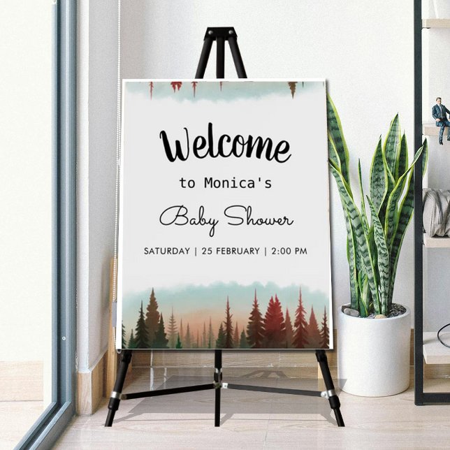Adventure Awaits Rustic Forest Baby Shower Foam Board (Creator Uploaded)