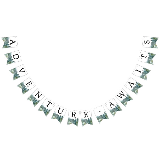 Adventure Awaits rustic mountains  Bunting Flags (All)