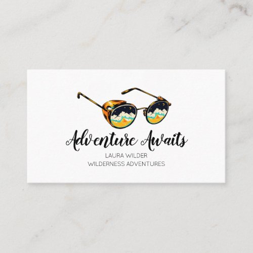 Adventure Awaits Rustic Wilderness Hiking Guide Business Card