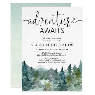 mountain baby shower invitations