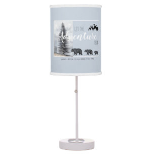 Adventure Awaits Rustic Woodland Bear Nursery  Table Lamp