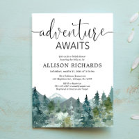Adventure awaits rustic woodland bridal shower