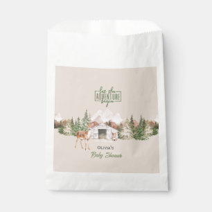 Adventure Awaits Sage Green Mountain Baby Shower Favor Bag