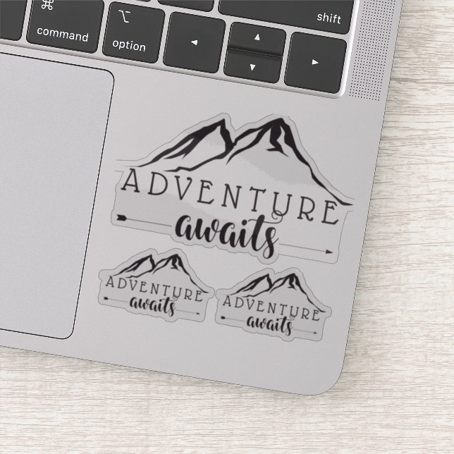 Adventure Awaits Set of 3 Black Sticker (Detail)