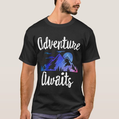 Adventure Awaits Shirt Travel Tee Camping Hiking