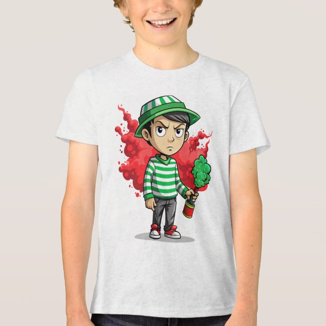 "Adventure Awaits: Small Boy's Toy-Themed T-Shirt" Tri-Blend Shirt (Front)