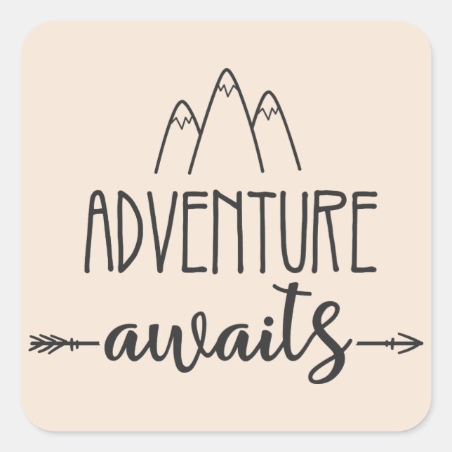 Adventure Awaits Square Sticker (Front)