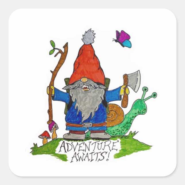 Adventure Awaits! Square Sticker (Front)