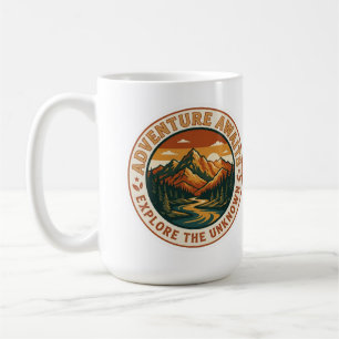 Adventure Awaits Sticker - Vintage Mountain Natio Coffee Mug