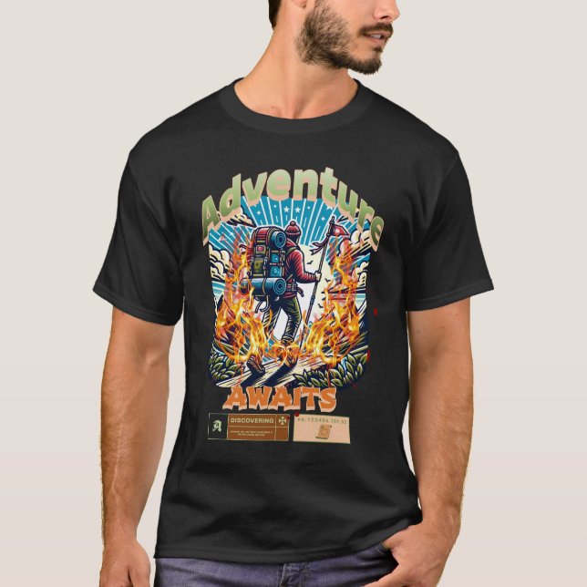 Adventure Awaits T-shirt Outdoor Nature Lover (Front)