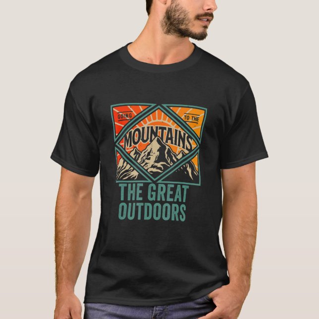Adventure Awaits The Great Outdoors Nature Hiking  T-Shirt (Front)