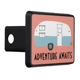 Adventure Awaits Trailer Camper RV Road Trip Hitch Cover