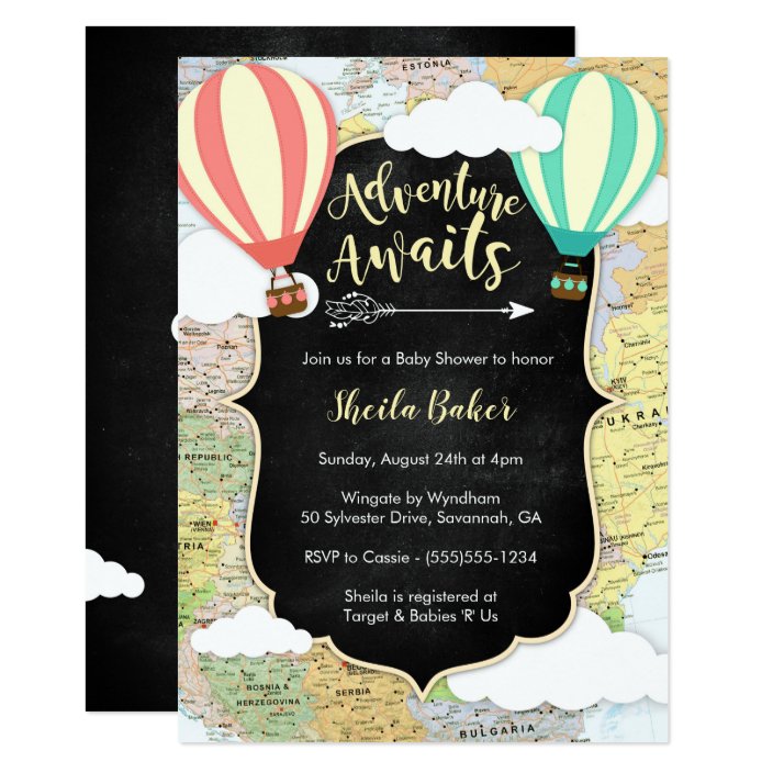 around the world baby shower invitations