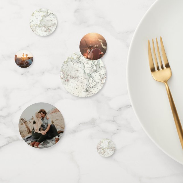 Adventure Awaits Travel Bridal Shower Map Confetti (Group)