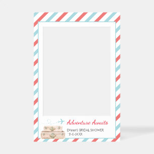 Adventure Awaits Travel Bridal Shower Photo Booth Selfie Frame