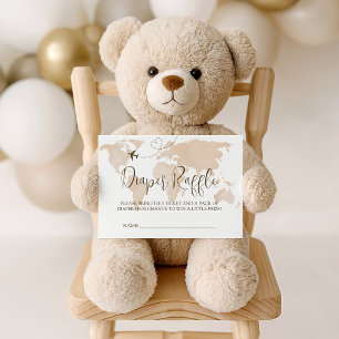 Adventure Awaits Travel Diaper Raffle Ticket Enclosure Card