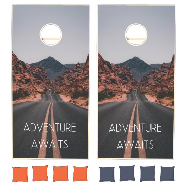 Adventure Awaits Travel Quote Cornhole Set (Set)