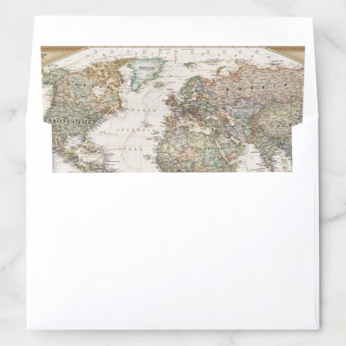 Adventure Awaits Travel Word Map Envelope Liner