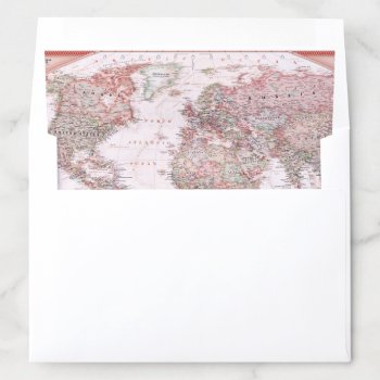 Adventure Awaits Travel Word Map Pink Envelope Liner by HydrangeaBlue at Zazzle