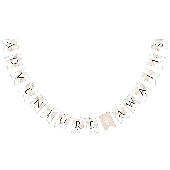 Adventure Awaits TRAVEL world map graduation Bunting Flags (All)