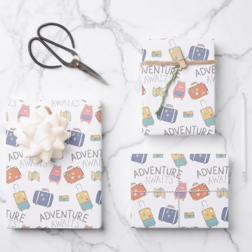 Adventure Awaits Travel Wrapping Paper Sheets