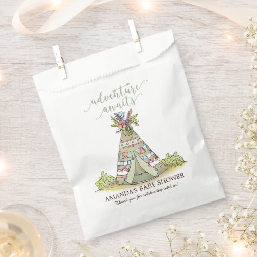 Adventure Awaits Tribal  Baby Shower Favor Bags