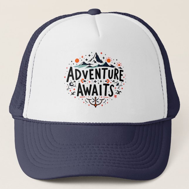 Adventure Awaits Trucker Hat (Front)