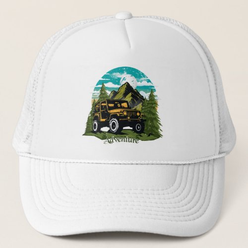 Adventure awaits vacation mode trucker hat