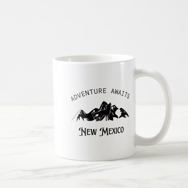 Adventure Awaits Vacation Travel New Mexico  Coffee Mug (Right)