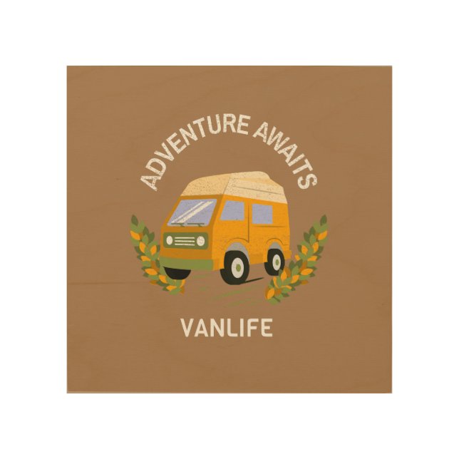 Adventure Awaits  VanLife Wood Wall Art (Front)