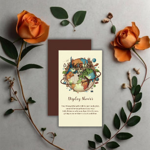 Adventure Awaits Vintage Globe Baby Shower Enclosure Card